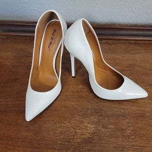 White Patent Heels Size 10